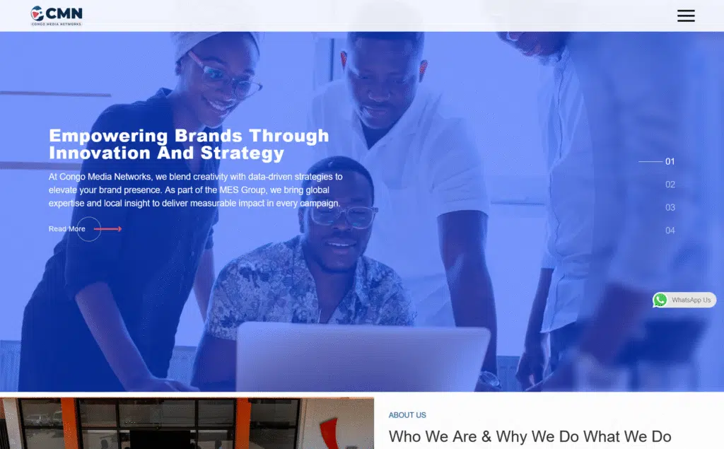 Site web de Congo Media Networks réalisé par Kennvisio