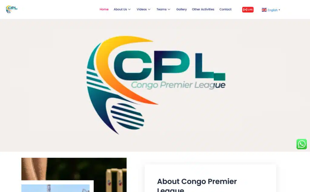 Site web de Congo Premier League réalisé par Kennvisio